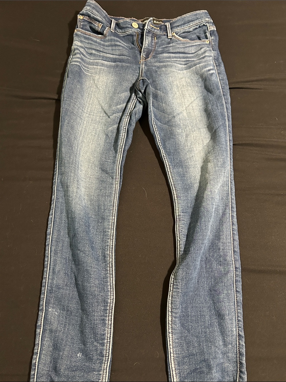Express Women’s Slim Straight Jeans in Medium Blue
